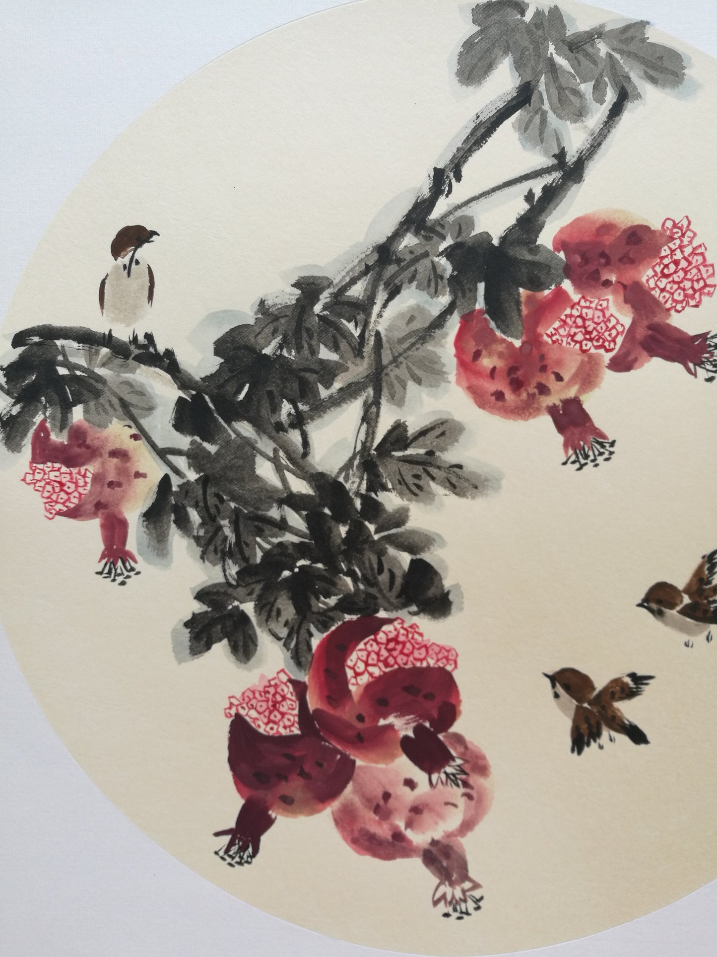 Original and Framed Chinese Painting,pomegranate painting