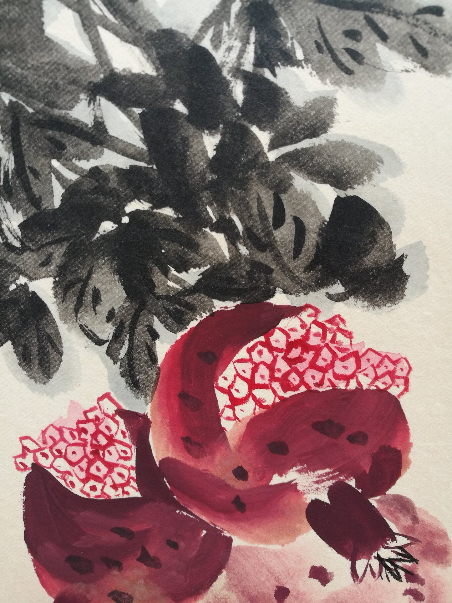 Original and Framed Chinese Painting,pomegranate painting