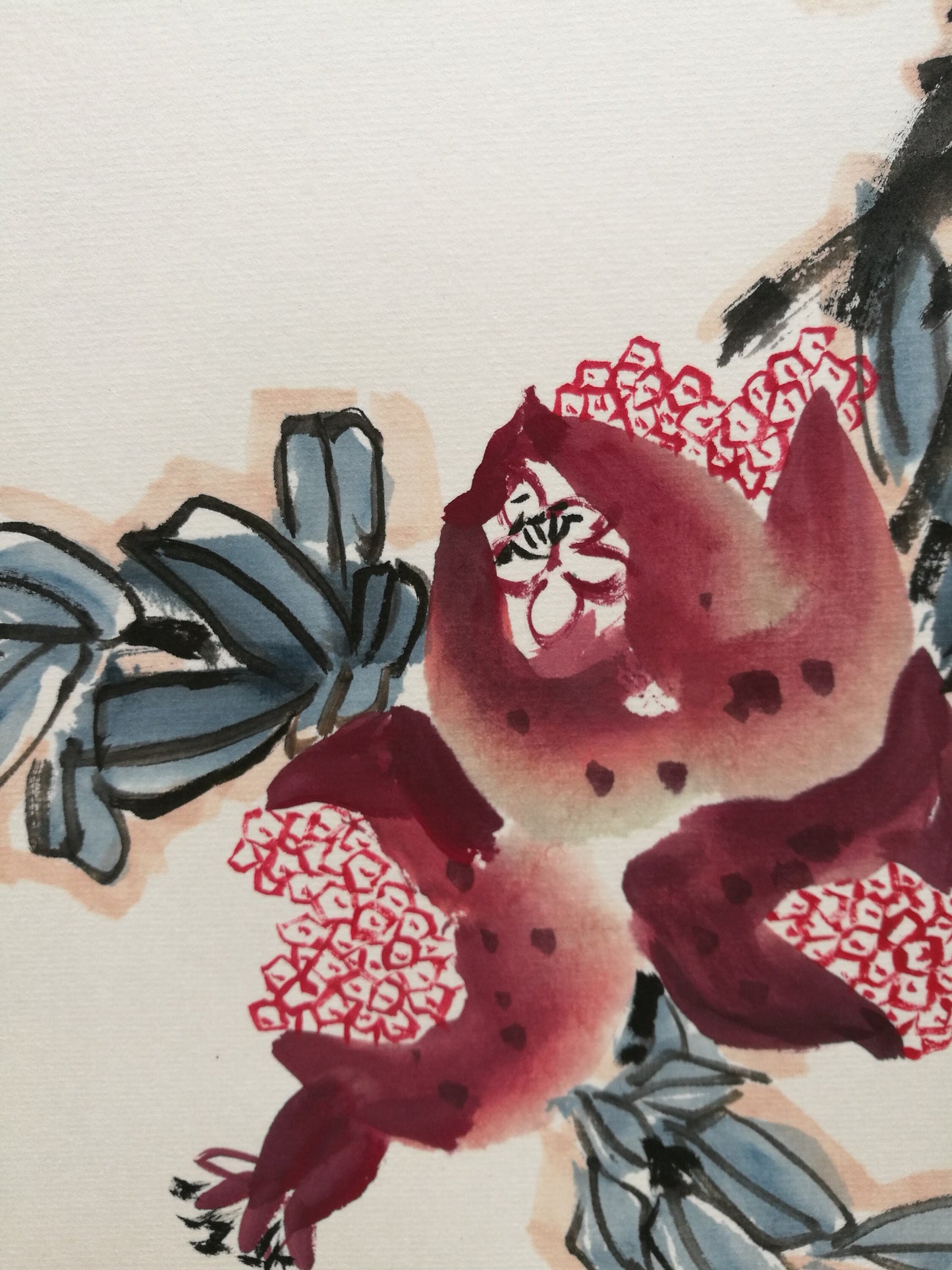 Original and Framed Chinese Painting,pomegranate painting