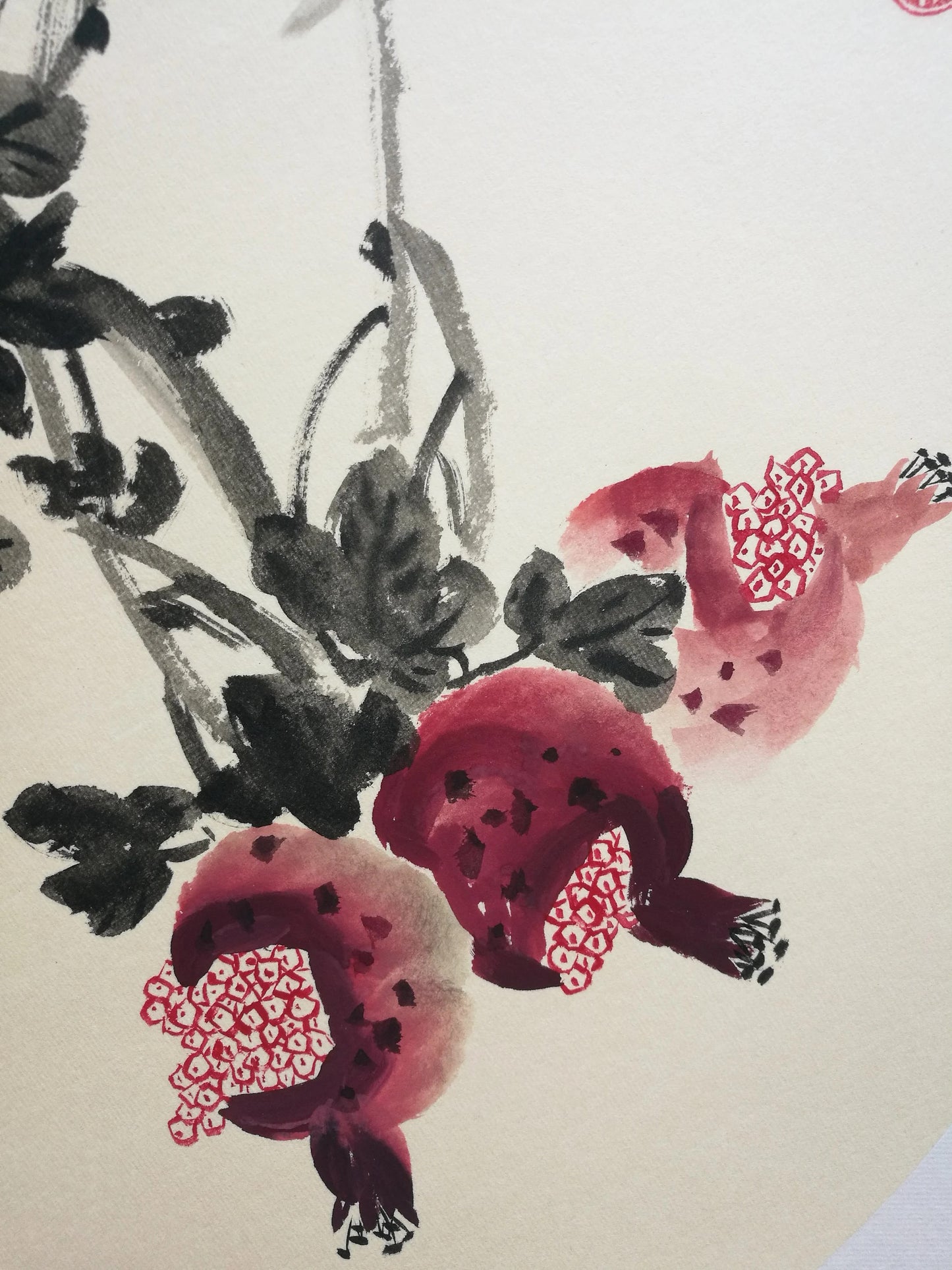Original and Framed Chinese Painting,pomegranate painting