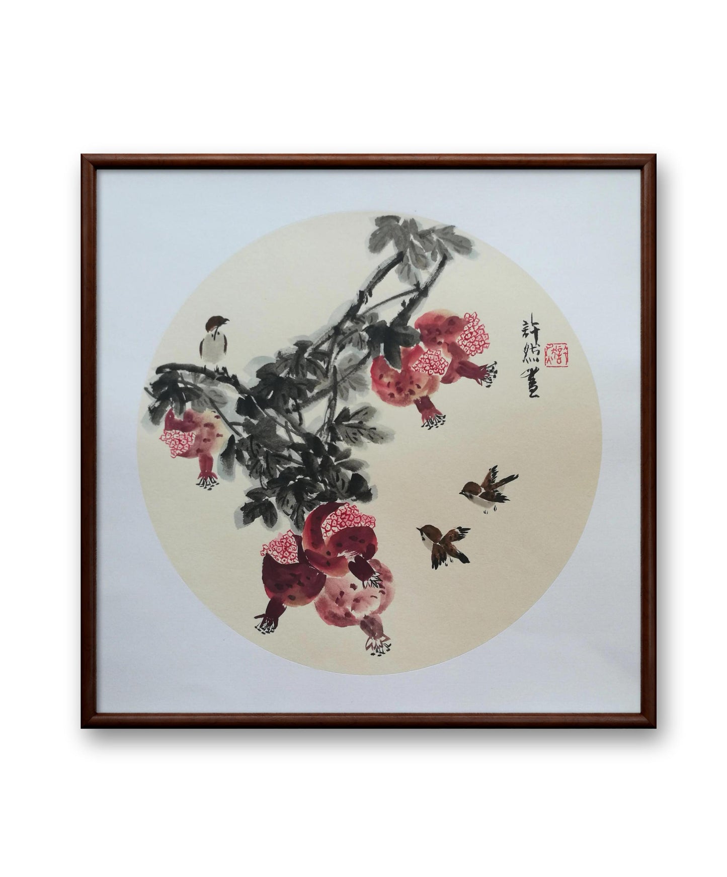 Original and Framed Chinese Painting,pomegranate painting