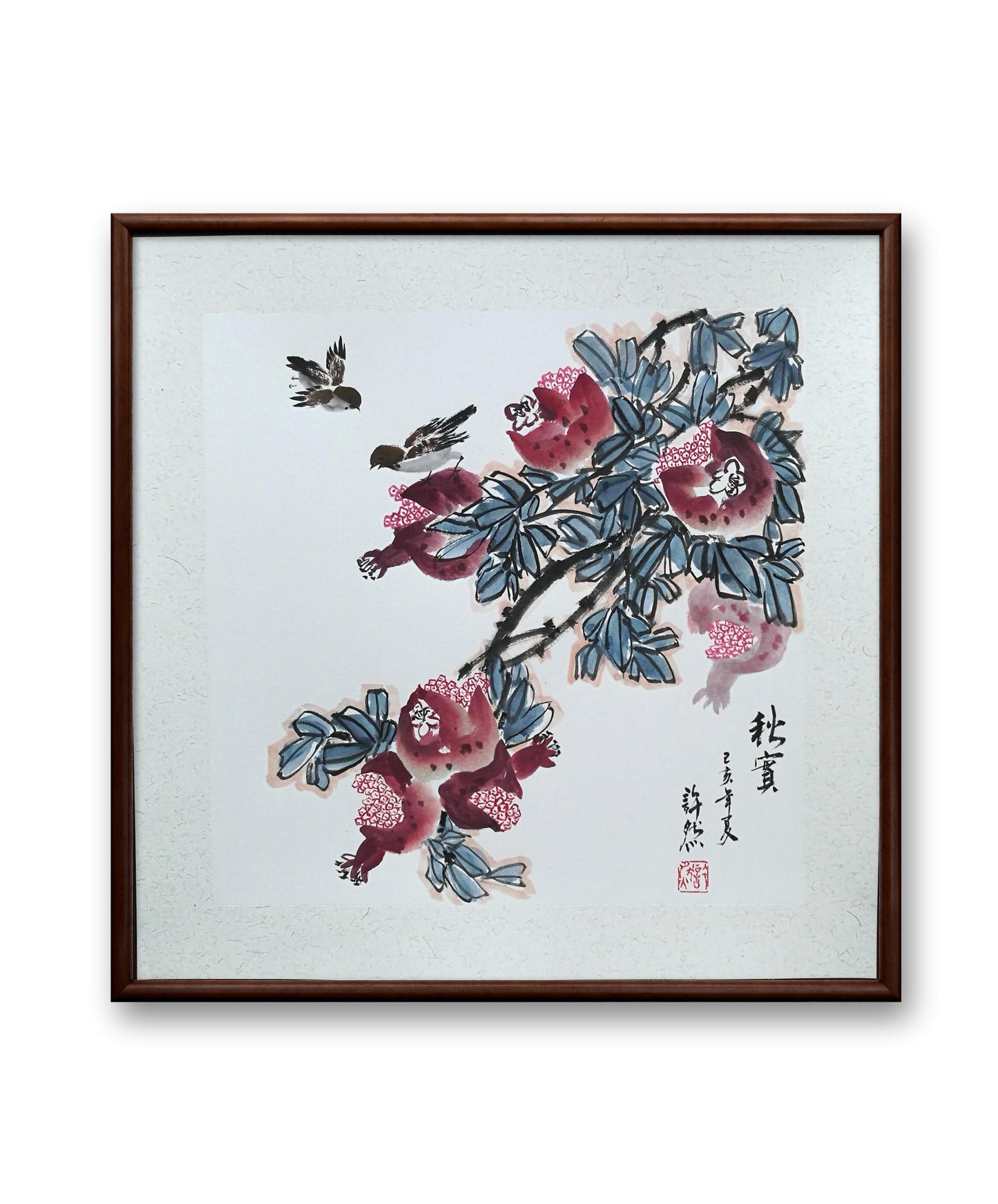 Original and Framed Chinese Painting,pomegranate painting